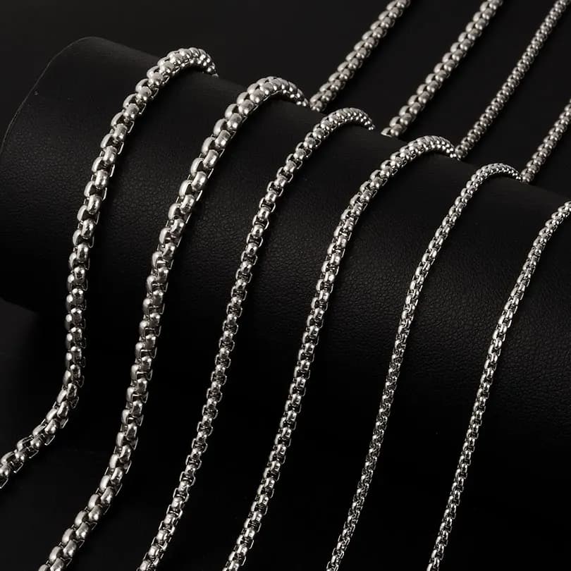 Width 2/2.5/3/4mm Silver Color Stainless Steel Box Chain Necklaces For Women Men Accessories 45/50/60/70/90cm Necklaces Jewelry