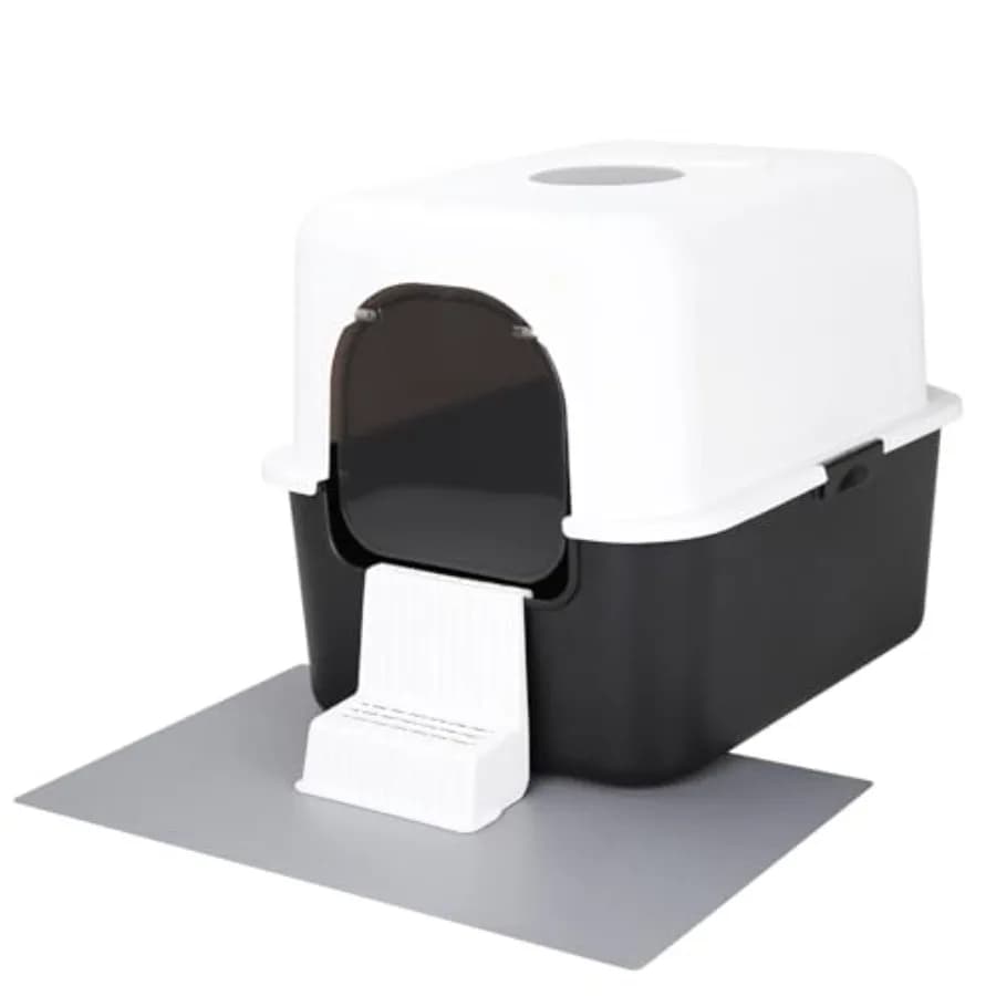 Lettiera per Gatti con Coperchio, Completamente Chiusa, Anti-Schizzi e Anti-Perdita, con Bordo Alto e Inodore, Facile da Installare