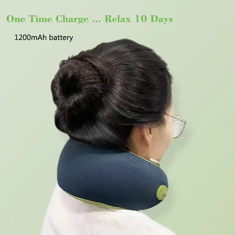 Cuscino a U con Massaggiatore Elettrico per Collo, Massaggiatore Cervicale Multifunzionale Portatile per Spalle, Cuscino Massaggiante per Relax in Viaggio, Casa e Auto