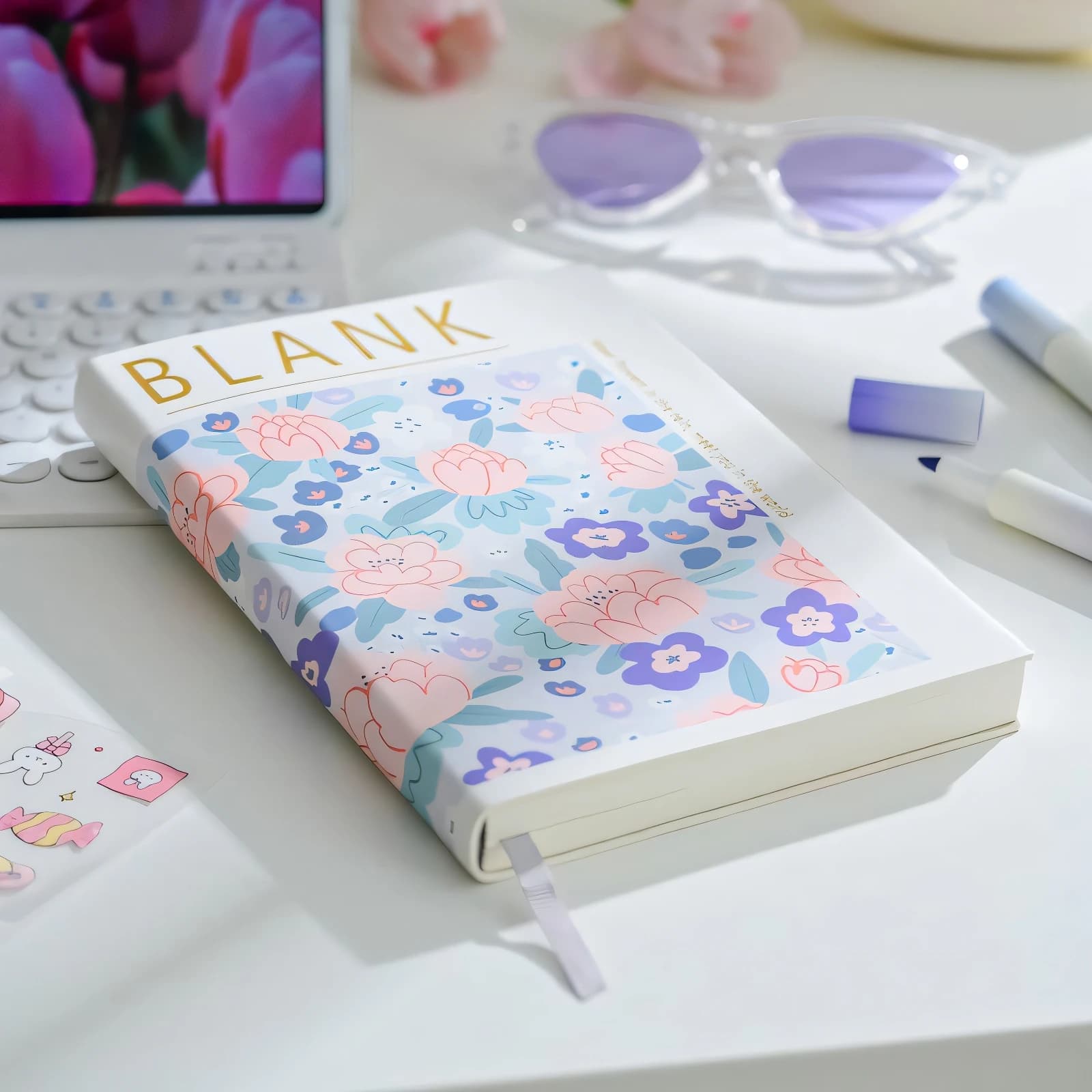Minimalist A5 Blank Notebook - Soft Leather Cover Thicken Journal Planner Travel Clocking DIY Literary Artistic Cute Diary Style