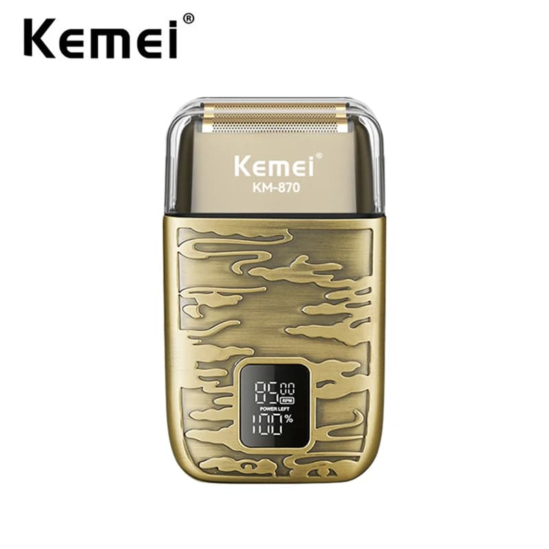 Kemei Professional Electric Razor Waterproof for Barba and Head, Cordless Rulebarba for Men Hot with 2 Blades