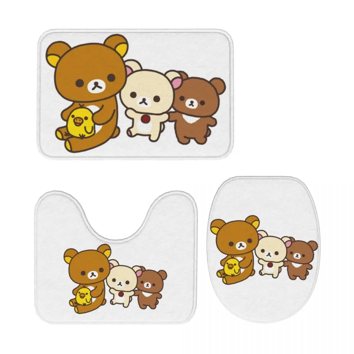 Rilakkuma 3 pezzi tappetino da bagno set da bagno copriwater copriwater decorazioni per la casa tappeto antiscivolo