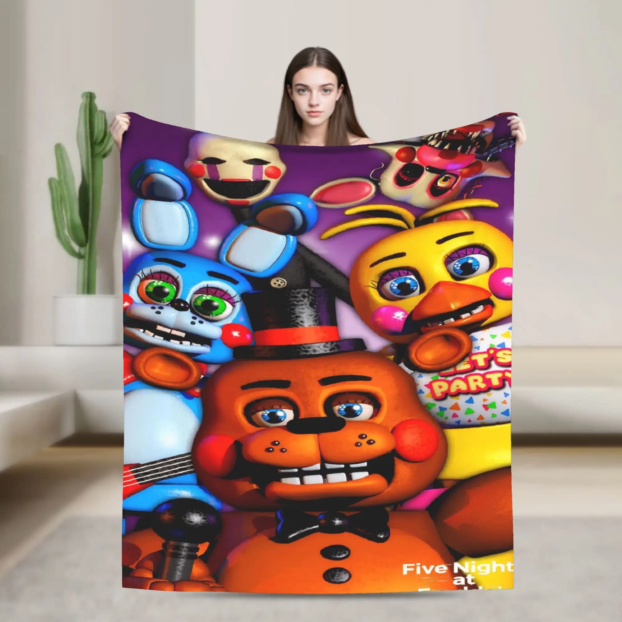 FNAF At Freddys Bonnie Blankets Game Airplane Travel Flannel Bedding Throws For Couch Chair Warm Custom Quality Bedspread Gift