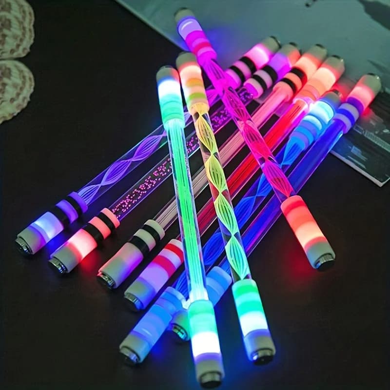 Incandescente LED Spinning Pen-Rolling, giocattolo antistress con luci affascinanti-regalo per natale, Halloween, ringraziamento