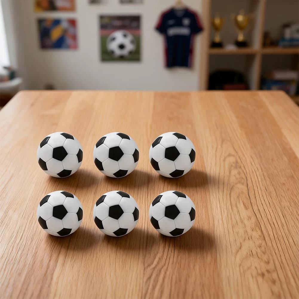 6 palline di ricambio per calcio balilla da tavolo, 23 mm, bianche e nere, per set di mini calcio balilla, accessori per giochi da tavolo