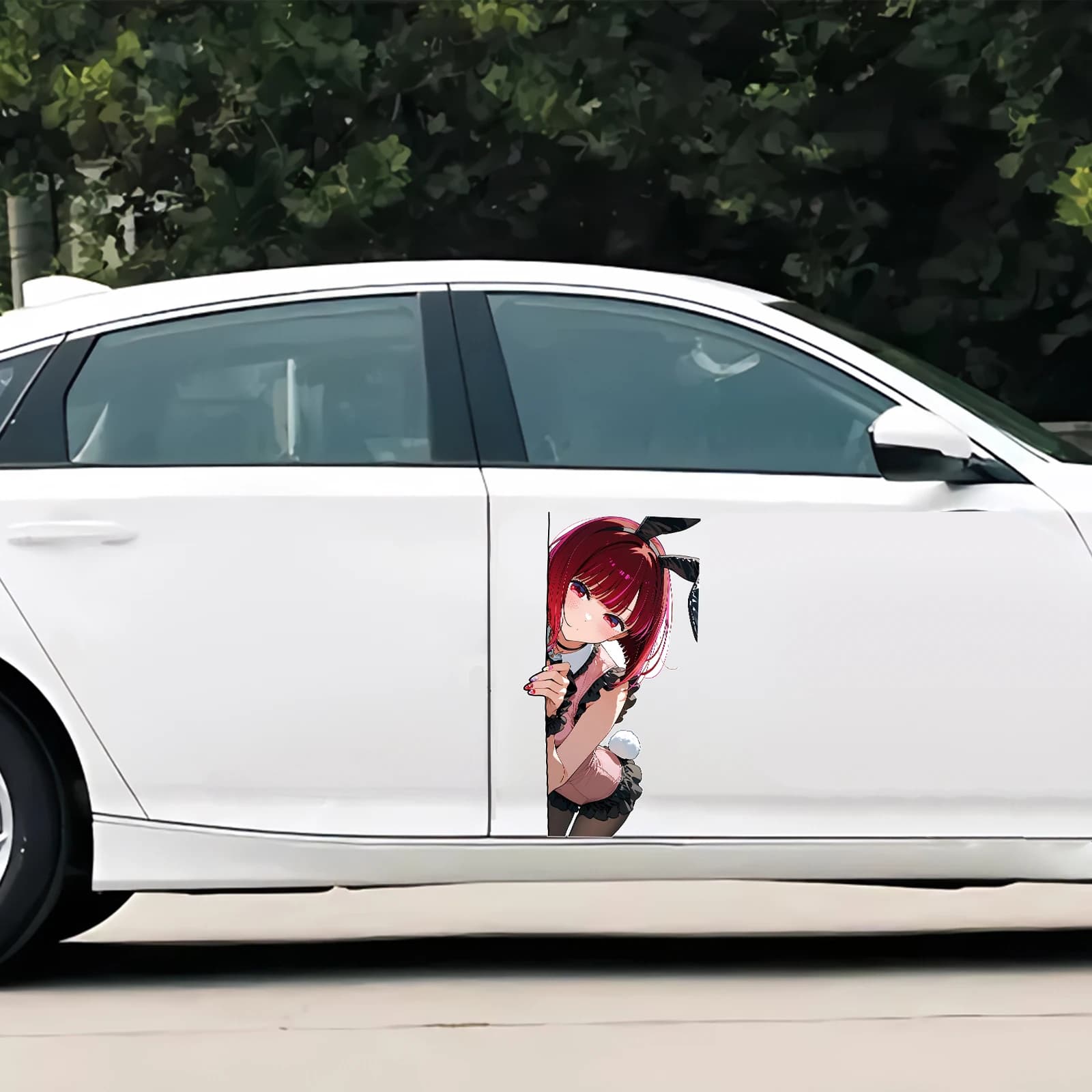 EARLFAMILY Adesivi per Paraurti Auto 43cm Kana Arima Bunny Peeker, Divertenti Adesivi Personalizzabili Fai-da-Te, Decalcomanie Protettive dal Sole, Graffiti
