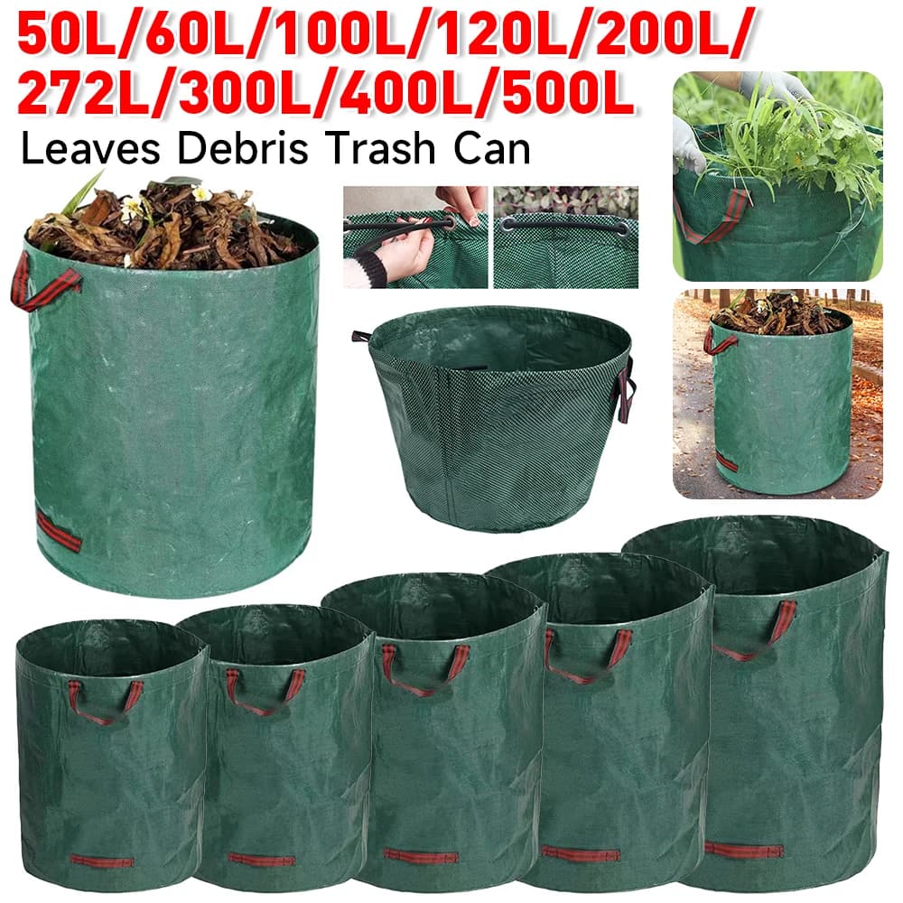 50-500L sacchetto per rifiuti da giardino pieghevole sacco per foglie di grande capacità sacchetto per la conservazione della luce cestino per la spazzatura foglie da giardino pattumiera per detriti