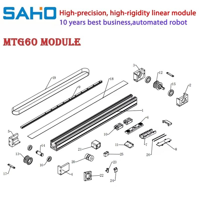 High-Speed Belt-Driven Linear Guide Rail With Long-Stroke Linear Actuator Core Components Including High Quality Motor Bearing