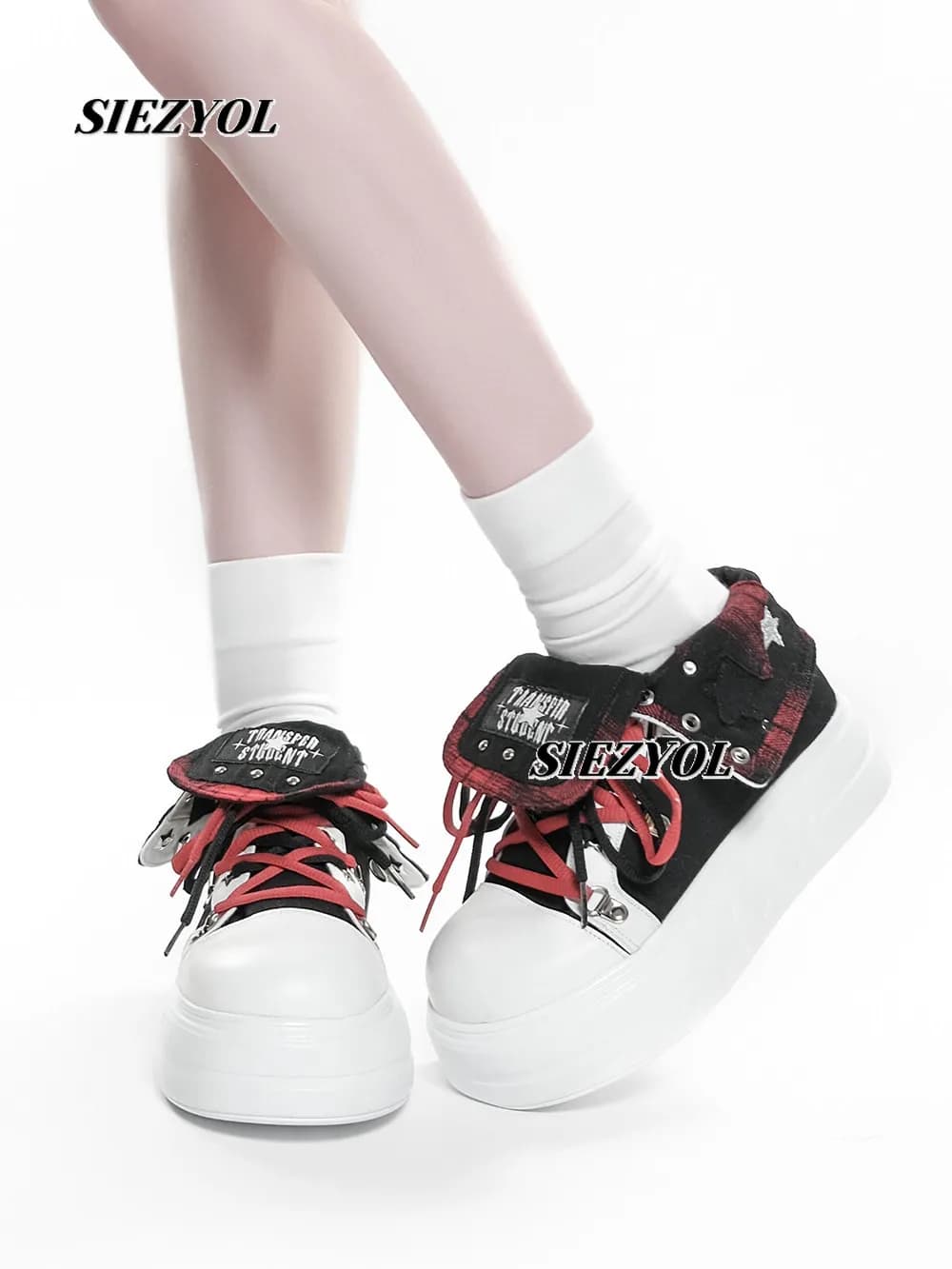 Autumn New Arrival Original Subculture Thick Sole Sneakers Sweet Girls Students Easiest for Match Lapel High-top Canvas Shoes