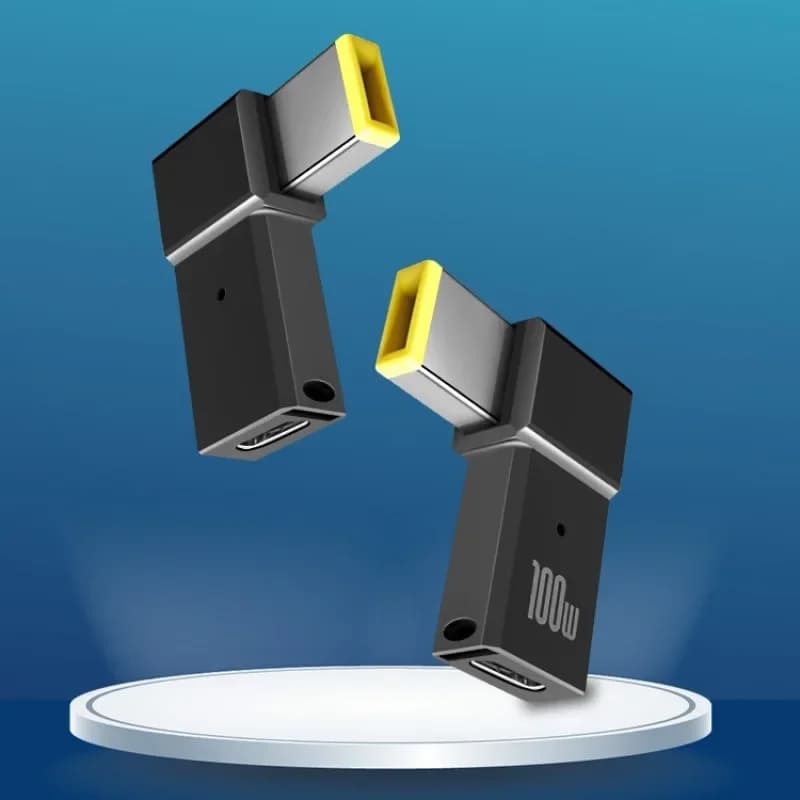 2PCS PD 100W USB Tipo C Femmina a DC Maschio Adattatore Per Lenovo Thinkpad USB-C Cavo di Ricarica Veloce Convertitore Quadrato PD Spina