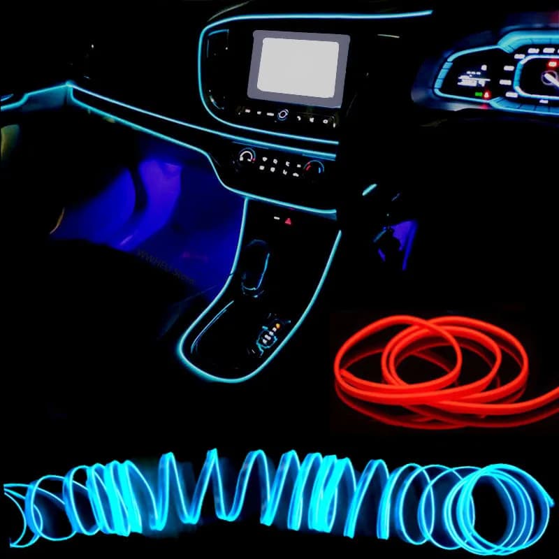 5m Auto Interior Lighting Atmosphere LED Strip 5V FAI FROM TE Flexible EL Cold Light Line Tube With USB Decoration Auto Environment Lamp