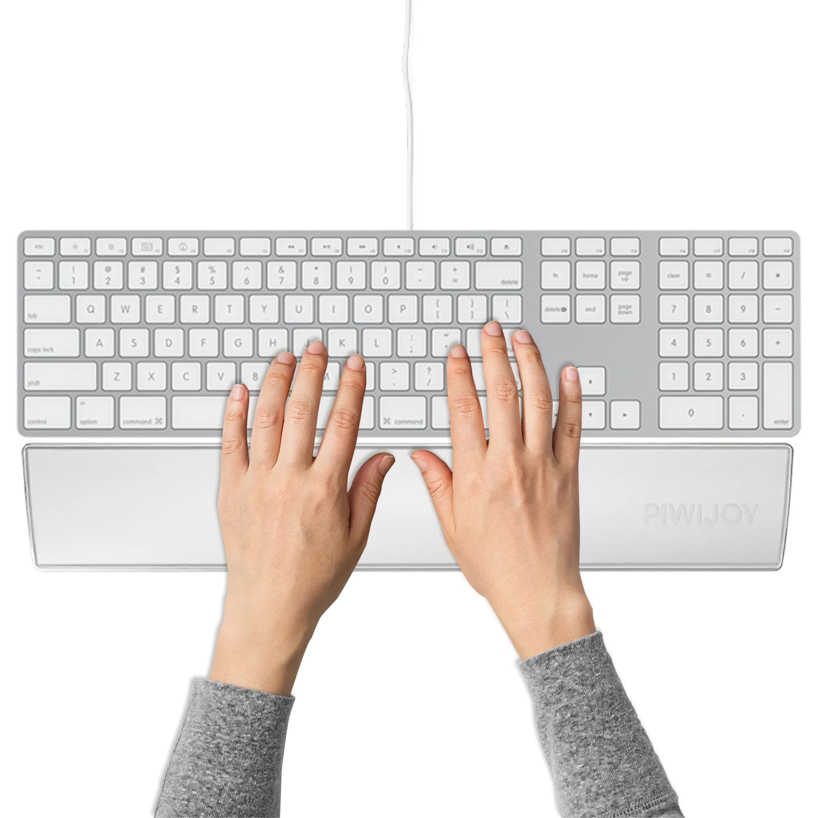 Poggiapolsi per Tastiera in Memory Foam, Supporto per Polso, Tappetino per Tastiera per Computer, Laptop, Casa e Ufficio