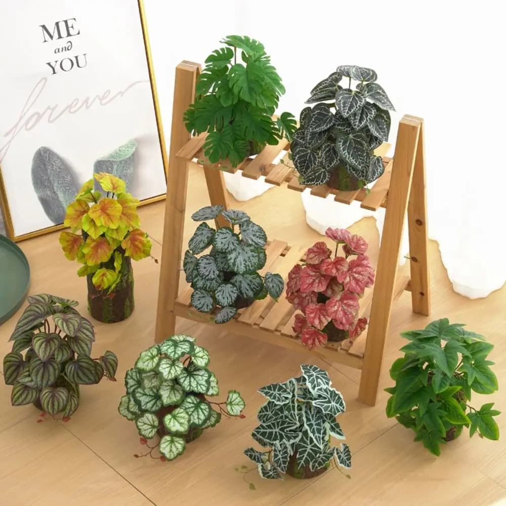 23 leaves of artificial green plants leaves of tropical plants Real Touch Green Plants in large realistic pot