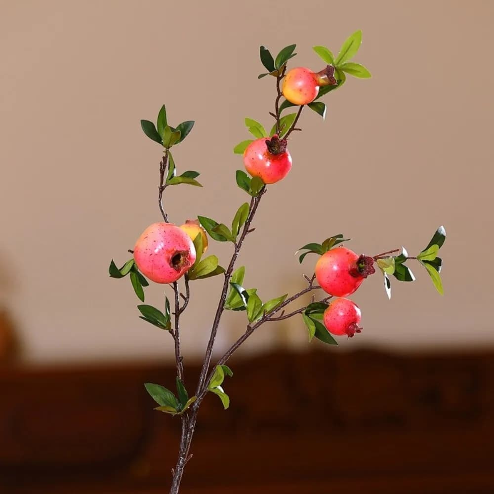 Artificial Fa-da-Te pomegranate rallies with 6 Fruits, Plastic Realistic Simulation, Fake Plants for Restaurants and Hotels