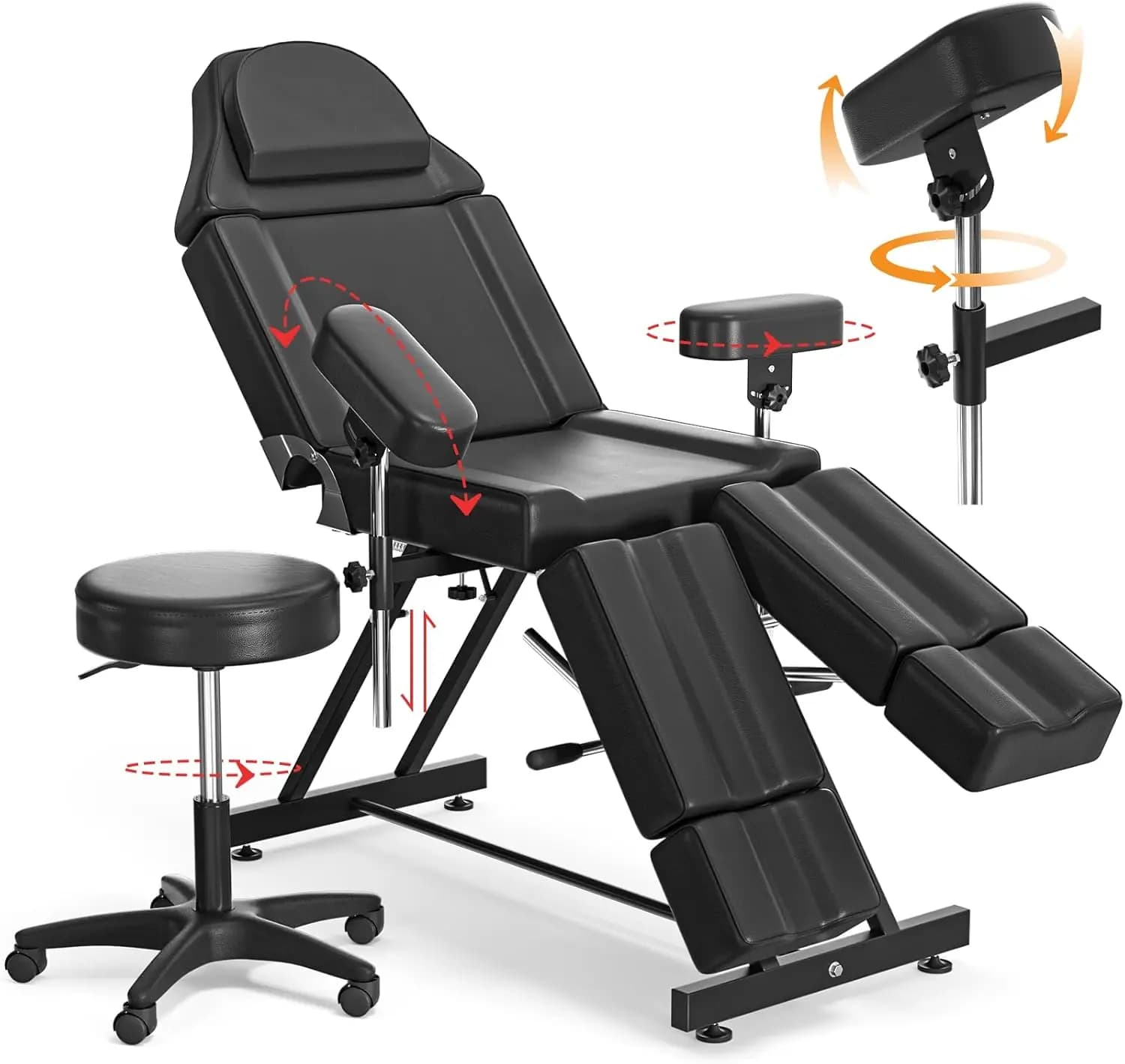 Tattoo Chair for Client, Multipurpose Tattoo Bed & Table, Facial Lash Esthetician Bed, Massage Table with Split Legs
