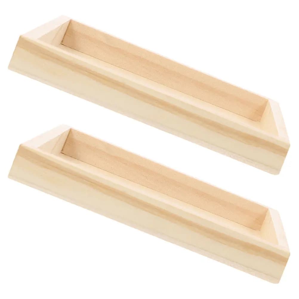 Set di 2 Vassoi Organizzatori in Legno per Puzzle, Contenitori Impilabili Quadrati per Artigianato