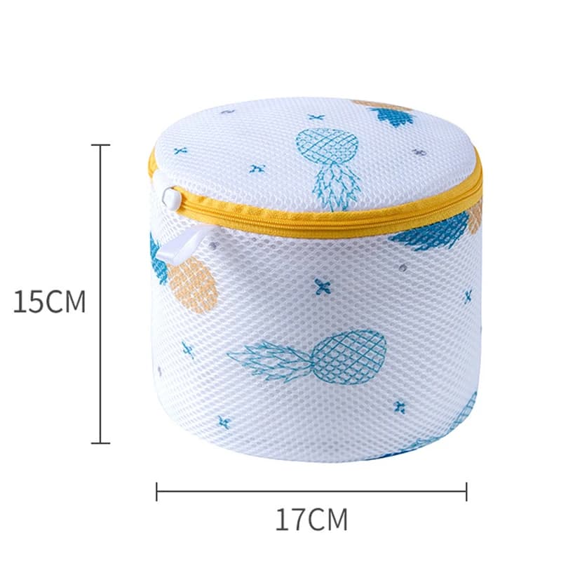 Printed Bra Laundry Bags Thicken Sandwich Fabric Bra Cylinder Storage Bag Silicone Gasket Fixed Bra Protection Washing Bag New