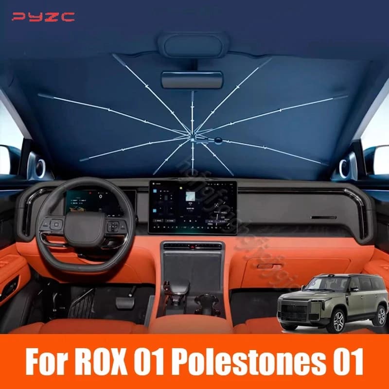 Per ROX 01 Polestones 01 Auto 2024 2025 Parabrezza Auto Parasole Ombrello Pieghevole Amry Anteriore Isolamento termico Accessori