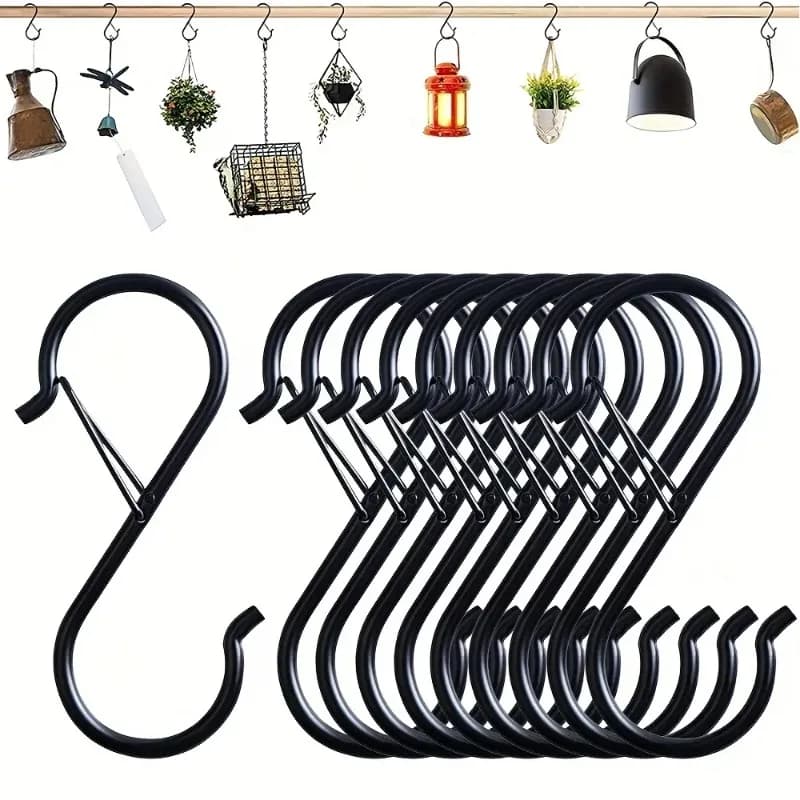 1/5 pezzi appesi ganci a S resistenti con fibbia di sicurezza design vestiti asciugamani piante porta della cucina di casa armadio ganci portaoggetti da giardino