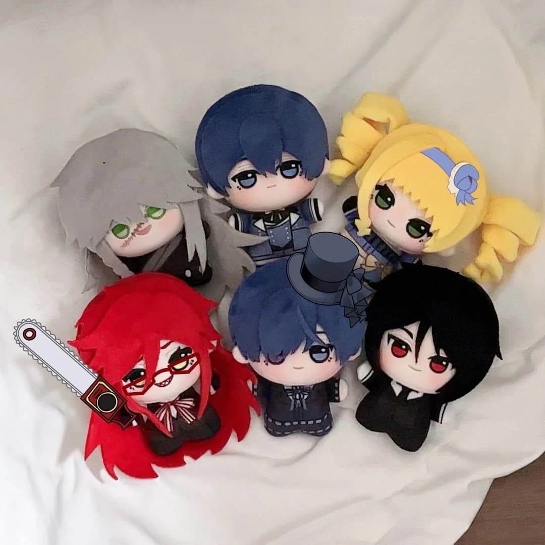 Anime Black Butler Cute Plush Toy Cotton Doll Sebastian Ciel Grell Elizabeth Undertaker 10cm Plush Doll Toy