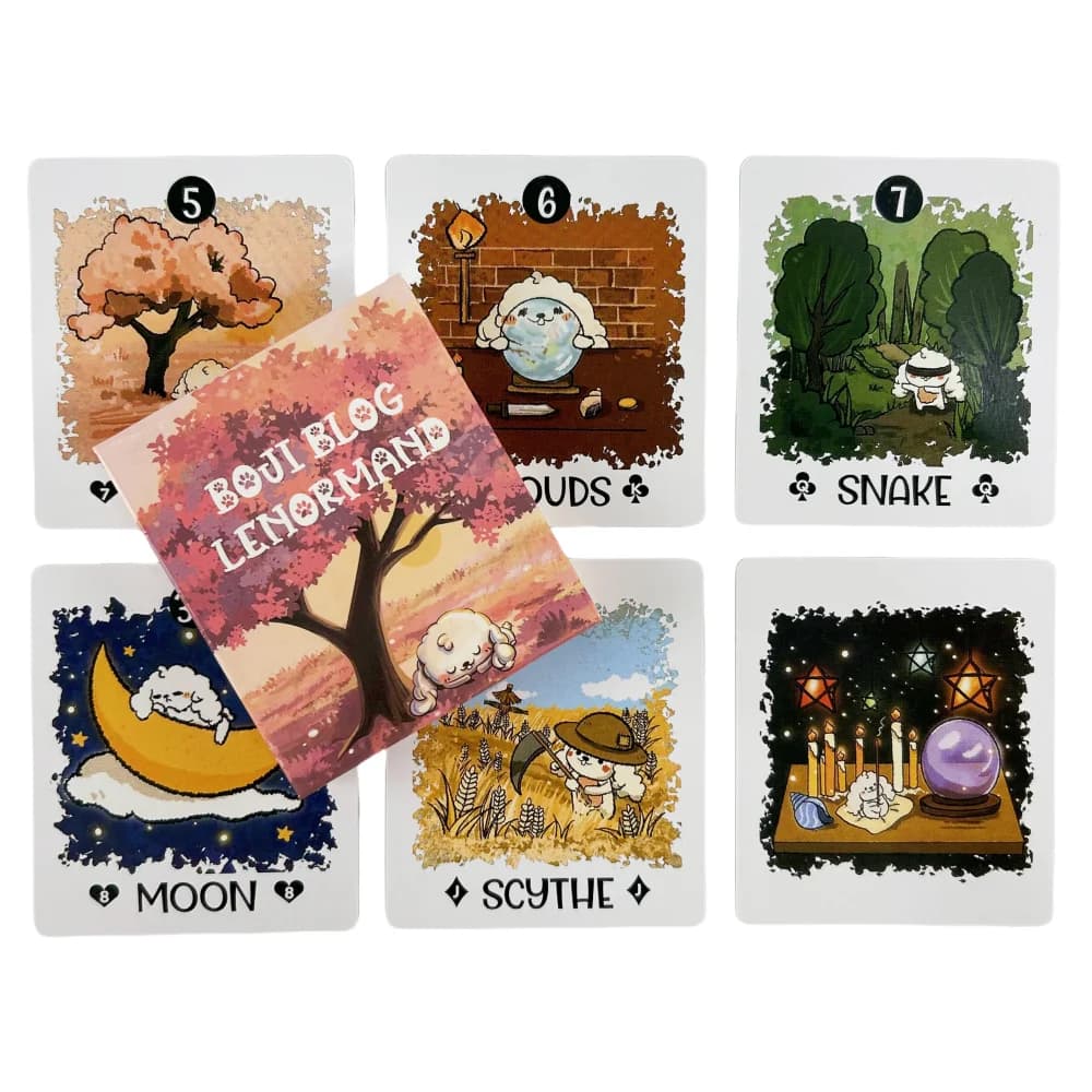 Carte Oracolo Boji Lenormand: Mazzo da 40 Carte Tarocchi Edizione Divinazione Visions in Inglese, Giochi di Carte da Tavolo