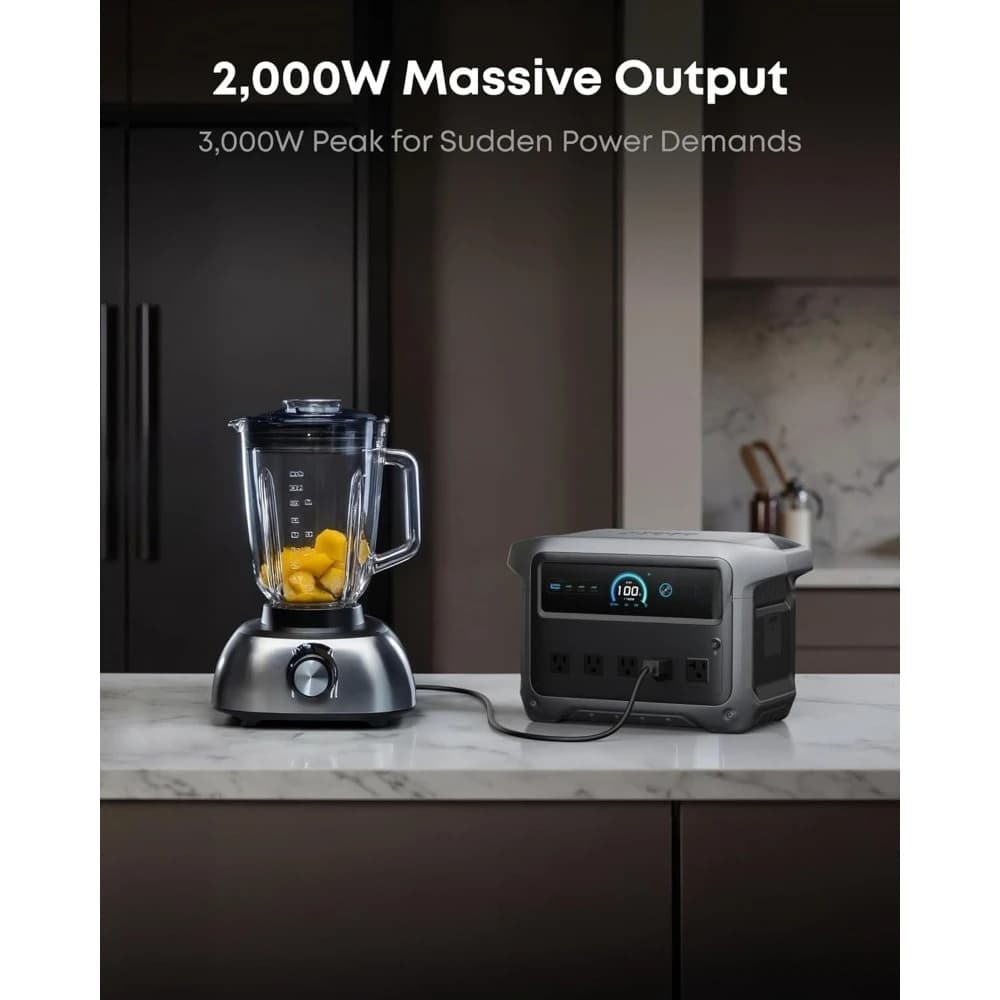 SOLIX C1000 Gen 2 Stazione di Alimentazione Portatile 200W con Pannello Solare, Generatore Solare 2000W di Picco 3000W, Ricarica Completa Personalizzata