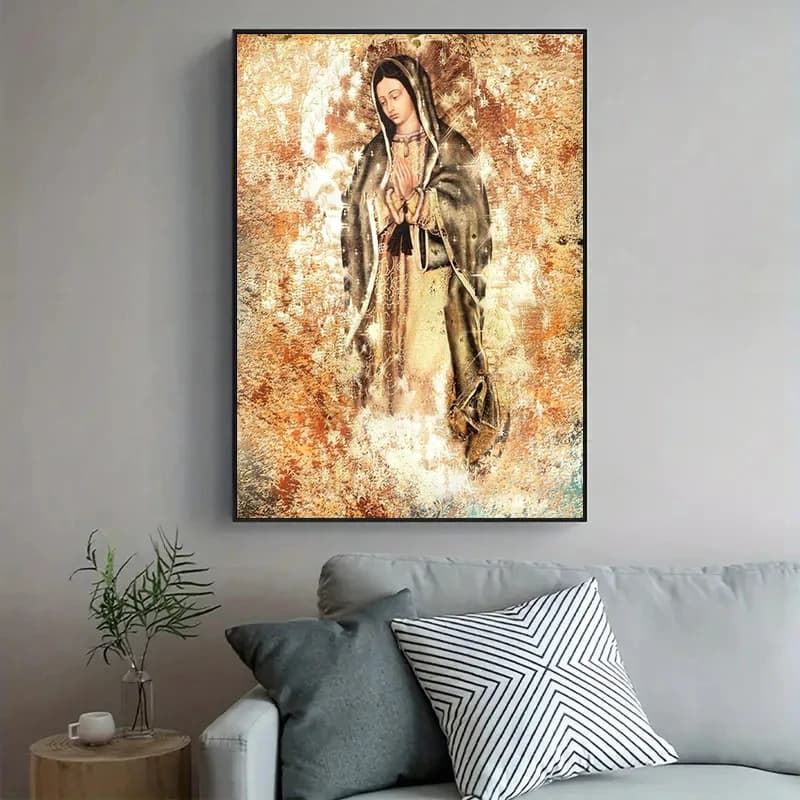 Street Art Pop Culture Virgin – Poster di Guadalupe dai colori vivaci per la sala della Ministeria Giovanile o lo studio eclettico
