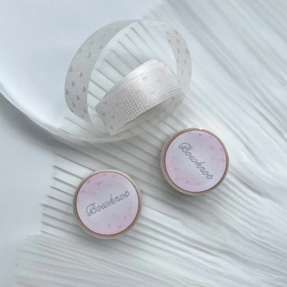 Cute Shiny Surface Washi Tape Sweet Bow Flower Pattern Masking Tape Crafts Making Scrapbooking Tape Notebook Decoration