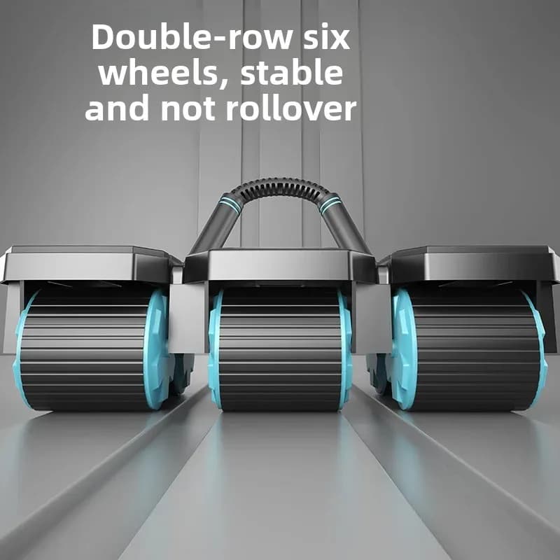 6‑Wheel Automatic Rebound Ab Rollers, Home Fitness Abdominal Muscle Trainer, Portable Core Workout Exercise Equipment