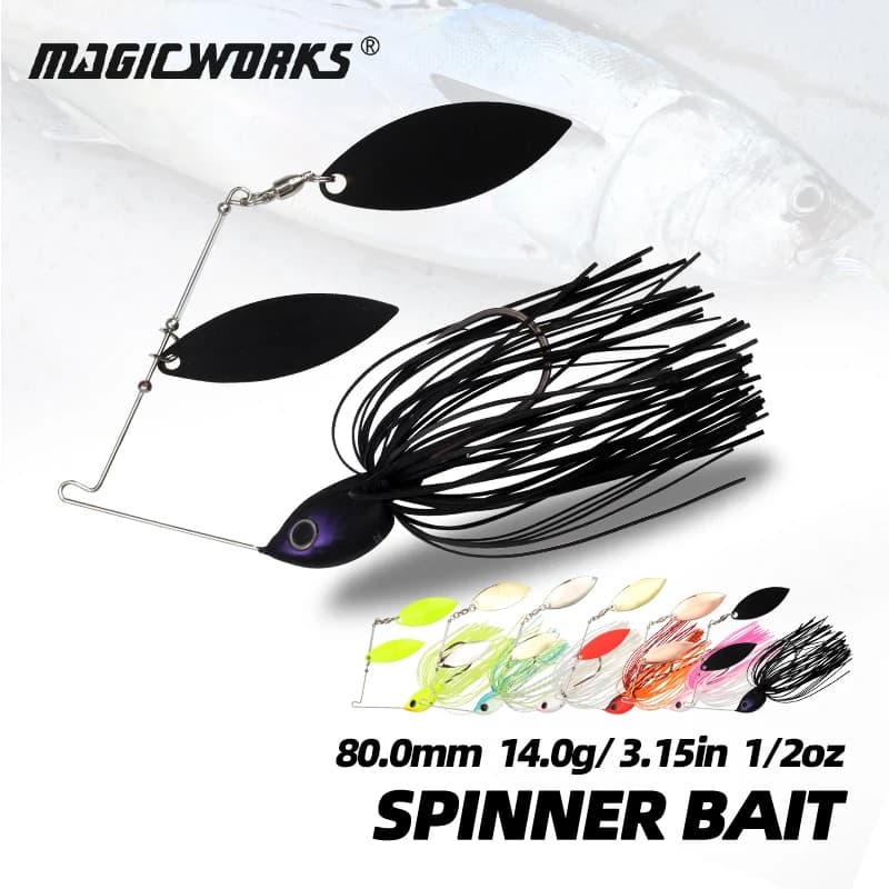 Magic Works 1/2oz Spinnerbait Lure Metal Jig Wobblers Spinning Esche da pesca Swimbaits Lama Spinner artificiale Esche Luccio Spigola