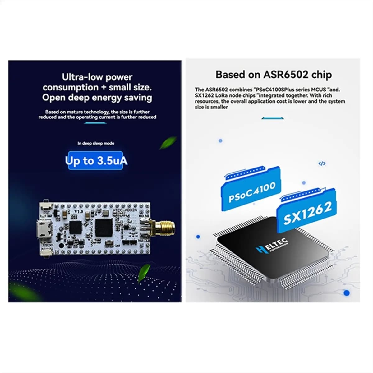 Active Phase CubeCell LoRa Node ASR6502 IOT Accessory with Antenna, 1/2AA Battery Case, for Arduino LoRaWAN Applications 915mhz