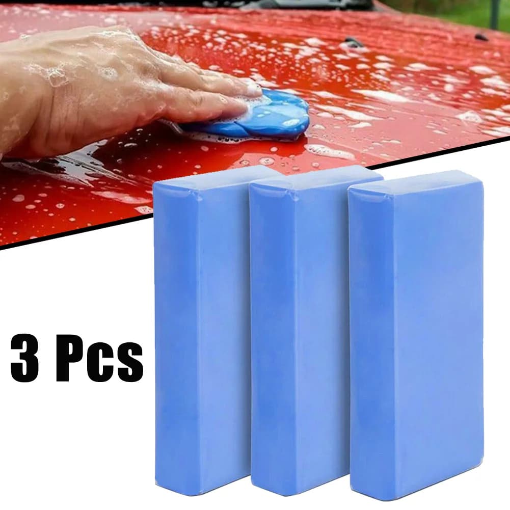 3PCS Barra di pulizia in argilla blu Dettagli per auto Ceretta Trattamento lucidante Rimozione macchie di grado fine Rimozione polvere Lavaggio auto Pulito/pulizia