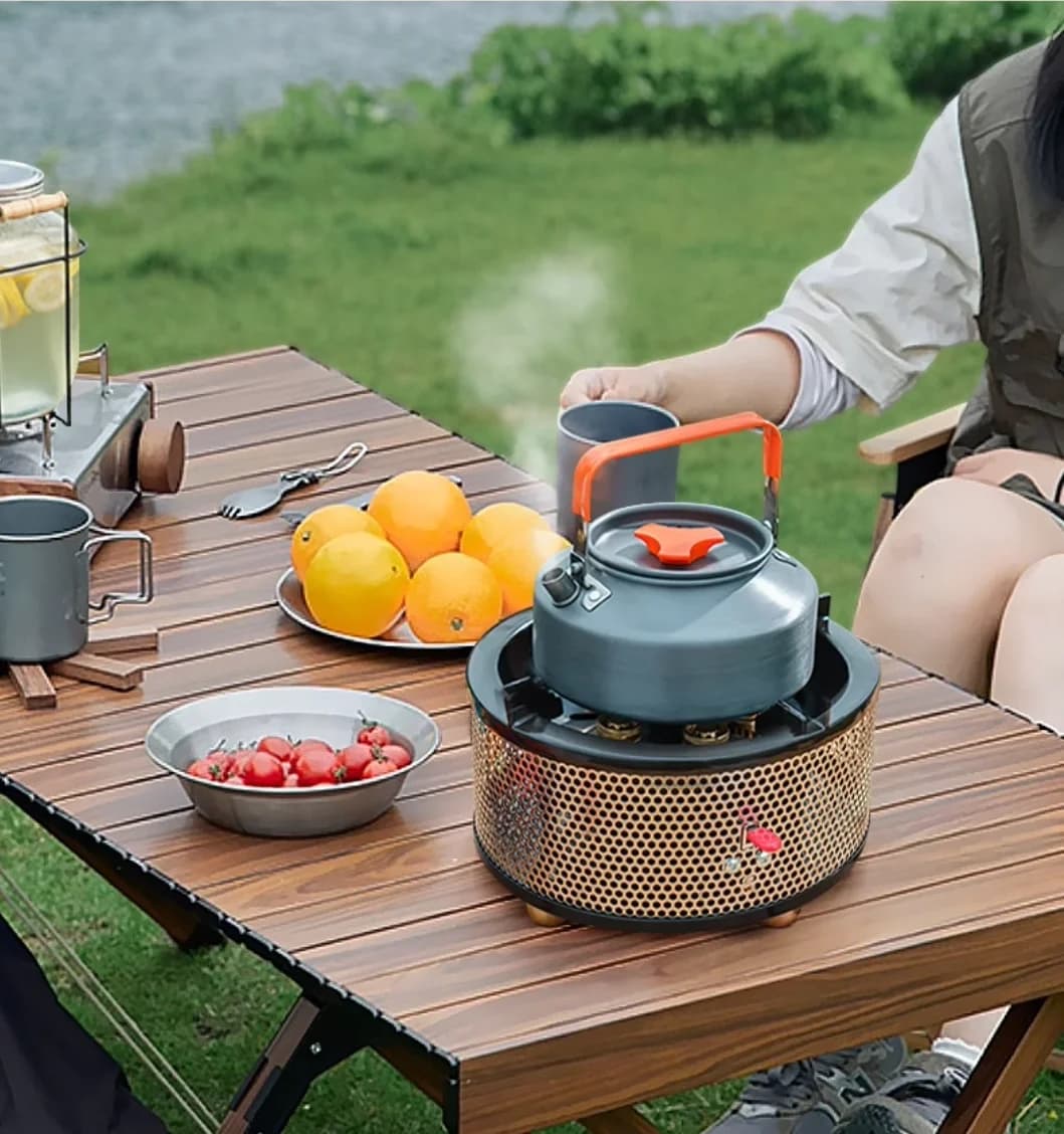 Windproof 6-Burner High Power Cassette Gas Stove Portable Outdoor Cooker for Camping Picnic BBQ Hiking Road Trip