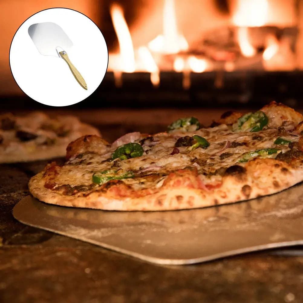 Pala per Pizza in Alluminio con Manico in Legno, Pieghevole, Antiscivolo, Resistente al Calore, Utensile da Cucina, Spatola per Pizza per Famiglia