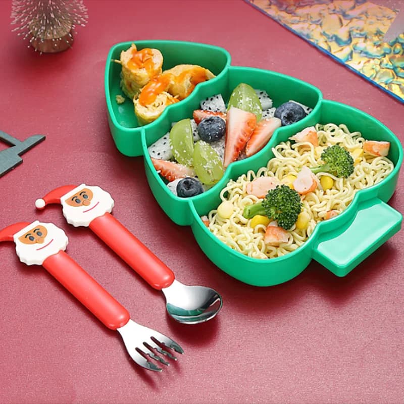 Divisorio multifunzionale per vassoio di frutta per albero di Natale da 1 pezzo, vassoio per frutta secca, vassoio per snack creativo per la casa, scatola per alimenti in plastica