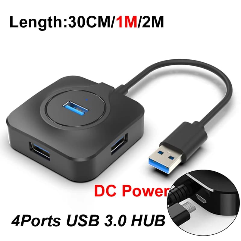 Lunghezza cavo 30CM/1M/2M 4 porte USB 3.0/2.0 HUB 5Gbps Trasferimento dati per PC Laptop mouse tastiera disco rigido Flash Disk TELEFONO
