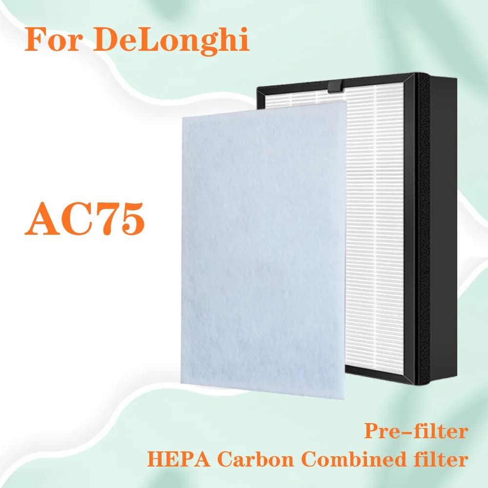 Filtro composito 2 in 1 a carbone attivo HEPA di ricambio per purificatore d'aria DeLonghi AC75 383*299*17mm