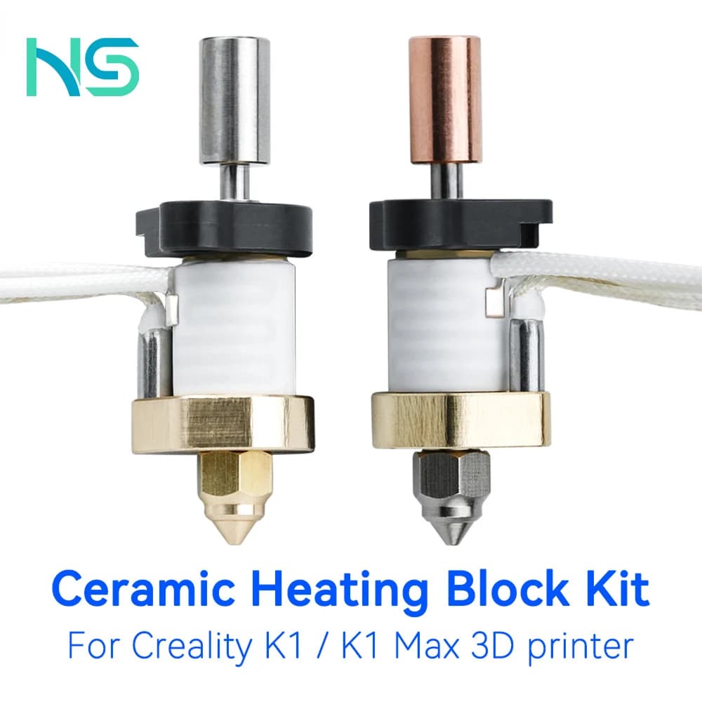 Upgrade Creality K1 Ceramic Heating Block Kit 320°C High Tem/Flow Printing Uniform Feeding 60W Heating for K1/K1 MAX 3D Printer