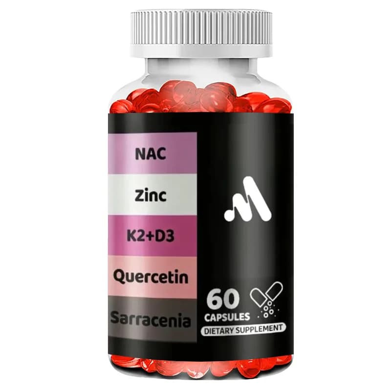 Capsule di Quercetina 500mg con Zinco, Vitamina D3, K2 e Integratori NAC - 60 Capsule