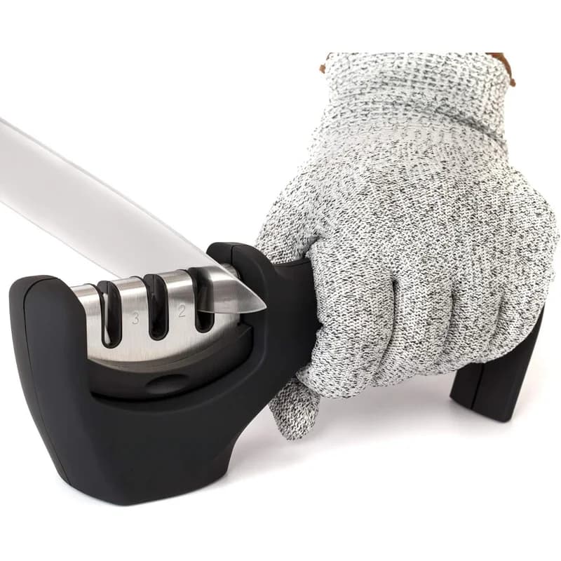 4 Combination 1 Kitchen Knife Accessories:3 High-quality knife sharpeners help with repairs、Recovery、Polishing blades and anti-c