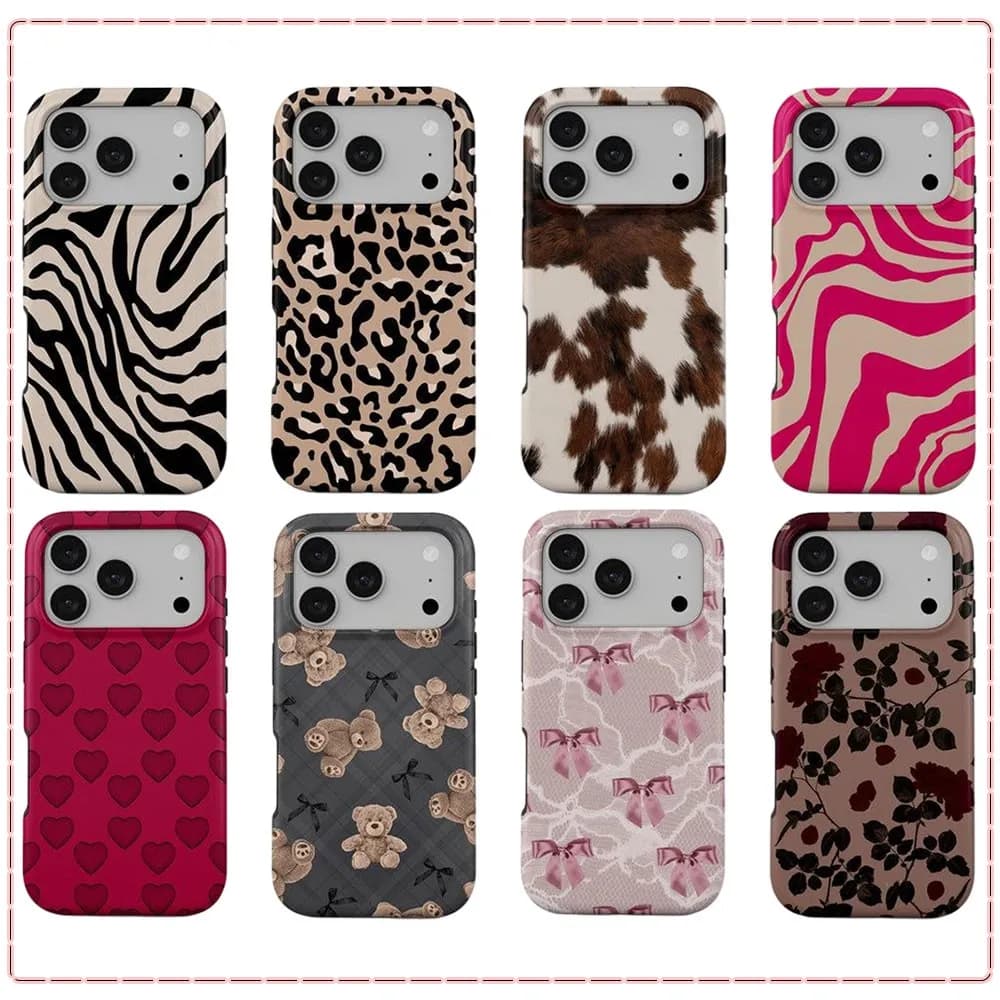 Red Wave Phone Case for iPhone 18 17 17e 16e 16 15 14 13 12 11 XS Air Pro Max Plus Double-layer Back Cover