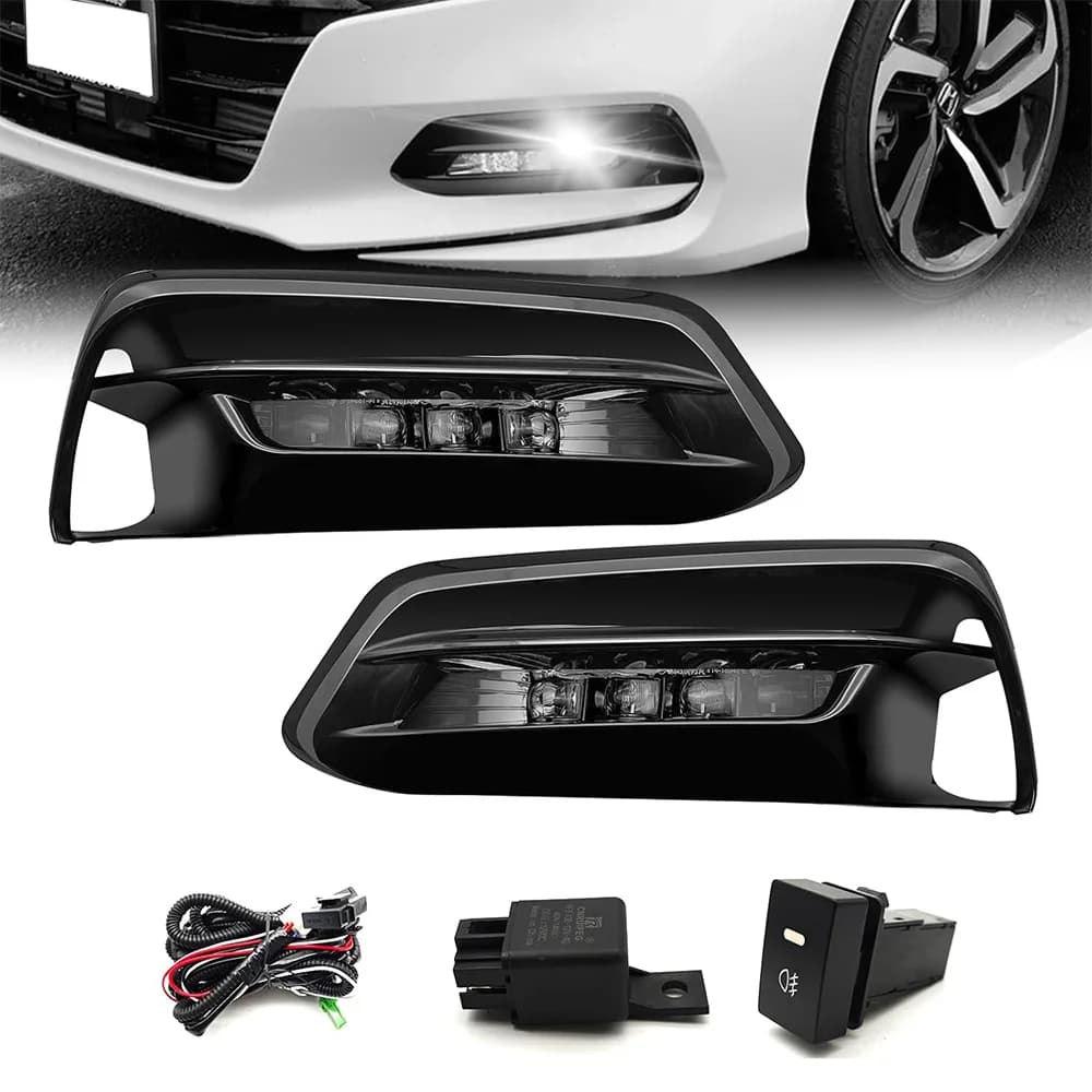 Luci Fendinebbia LED per Honda Accord 2018 2019 2020, Luci Diurne DRL, Gruppi Fari Anteriori con Interruttore e Cablaggio