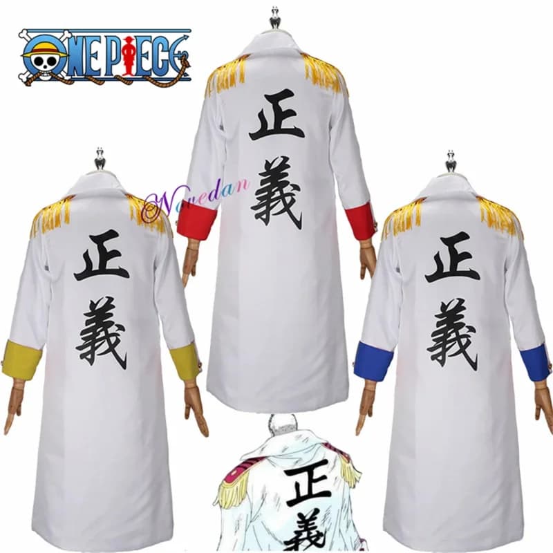 Anime Cosplay Monkey D Garp Cosplay Giacca Cappotto Mantello Uniforme marina Halloween Natale Vestito Mantello dell'ammiraglio