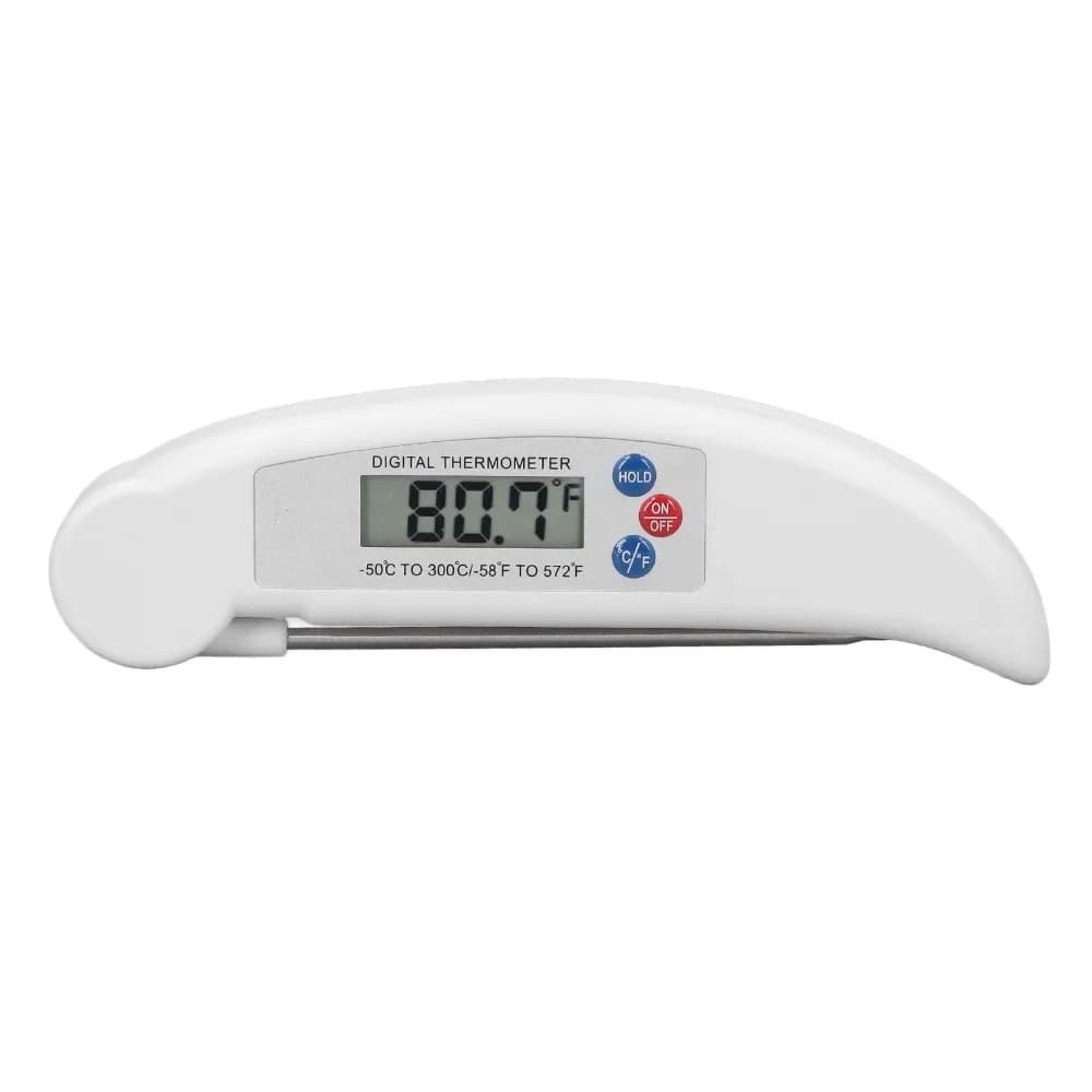 ABS Stainless Steel Digital Food Thermometer White Red Fast Measurement Instant Read Thermometer Calibration Function