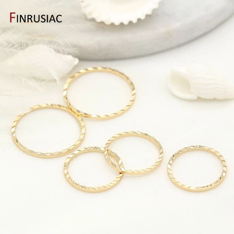 10 PZ 7 Formati Ottone Placcato Oro 14K Rotondo Anelli Chiusi Cerchio Connettore Accessori di Risultati Dei Gioielli di Alta Qualità
