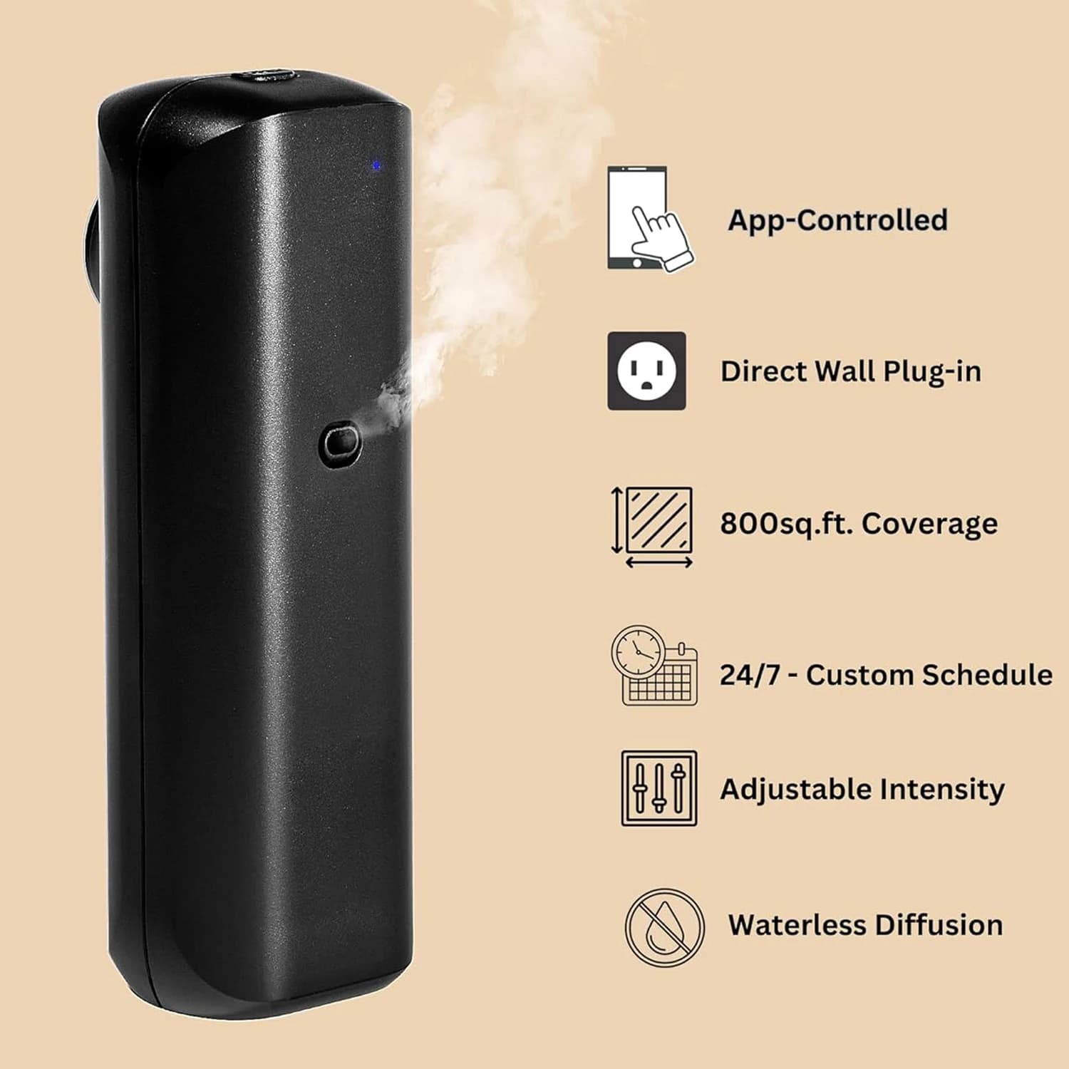 Diffusore di fragranze per wc deodorante per ambienti automatico diffusore di aromi in stile presa di controllo Bluetooth per olio aromatico Home Hotel