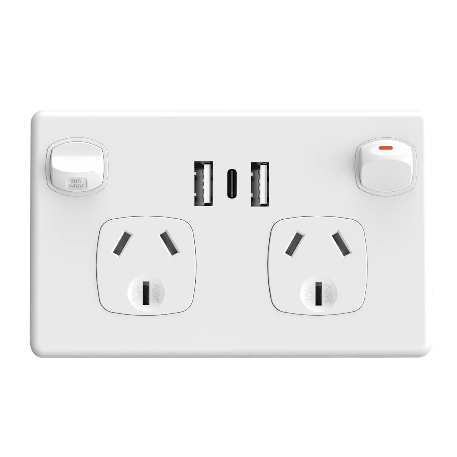 【Certificato SAA】 Convertitore presa di ricarica rapida multiporta: presa 2AC +2USB-A+1Type-C: Resistente al fuoco e ignifugo