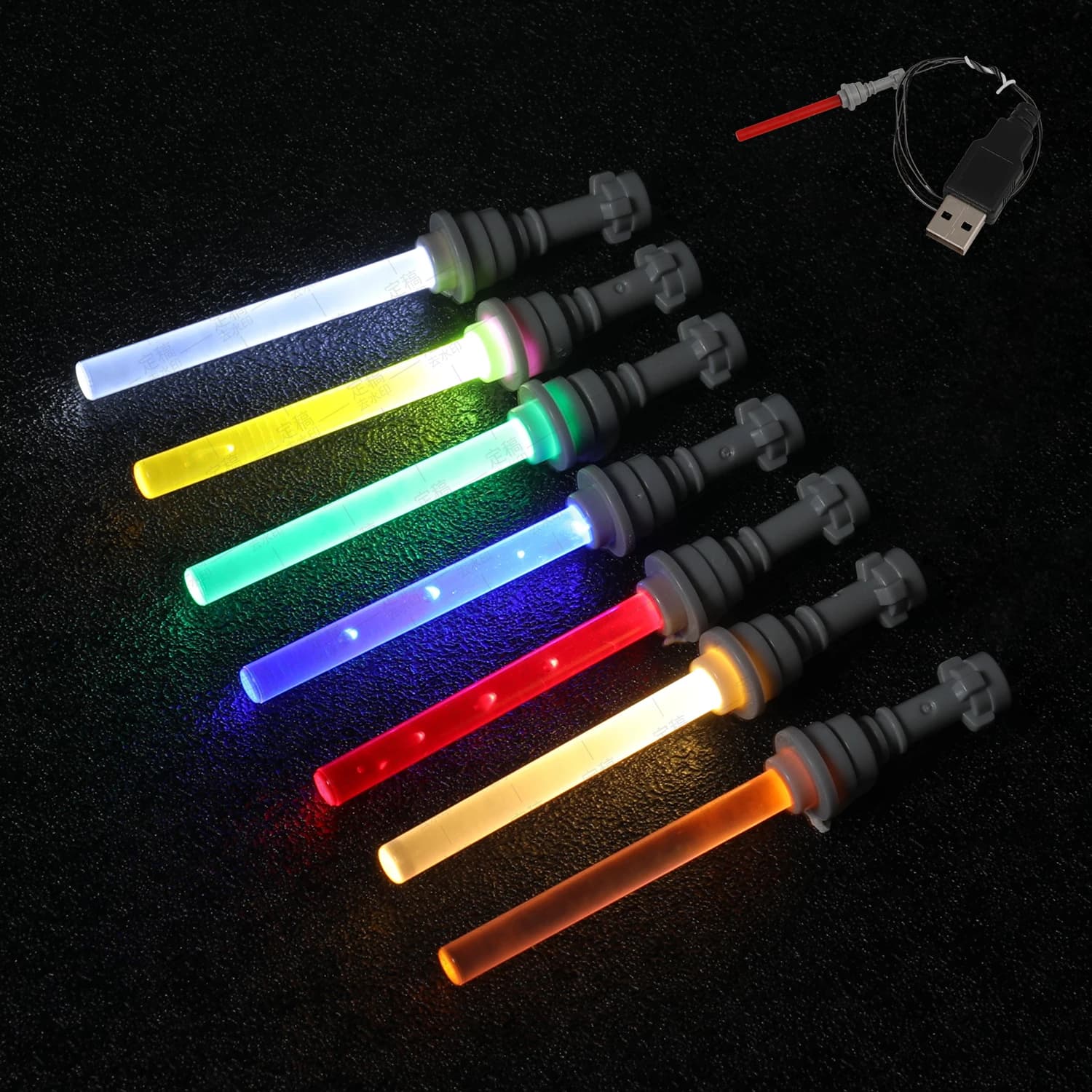 LYBMTWF 1 pc Mini Sword Laser Accessories, USB Plug, Toy Arm Accessories with Building Blocks