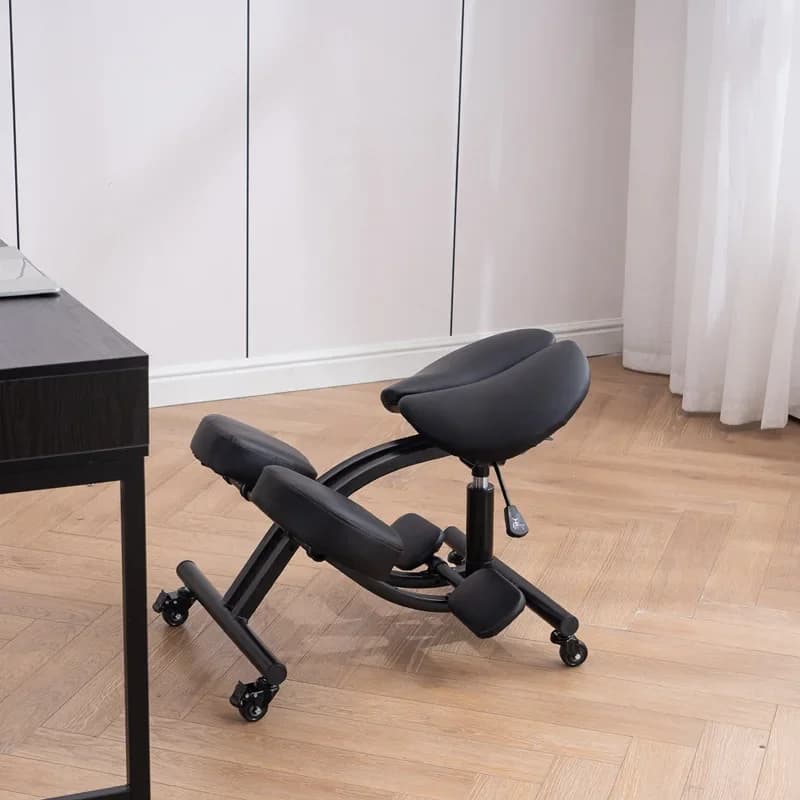 Sedia ergonomica per adulti, sedia a sella con doppio cuscino regolabile, sedia per l'apprendimento robusta e durevole