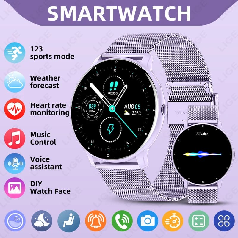 Smartwatch Multifunzione 2026, Tracker Fitness Sportivo, Nuovo Quadrante Personalizzabile, Impermeabile IP68, Chiamate Bluetooth, per Uomini e Donne